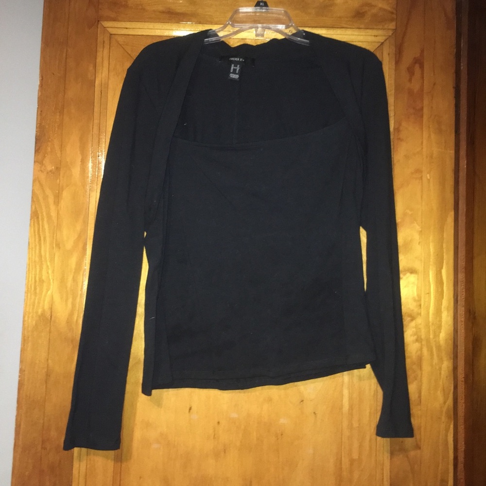 Plus size collar bone shirt.